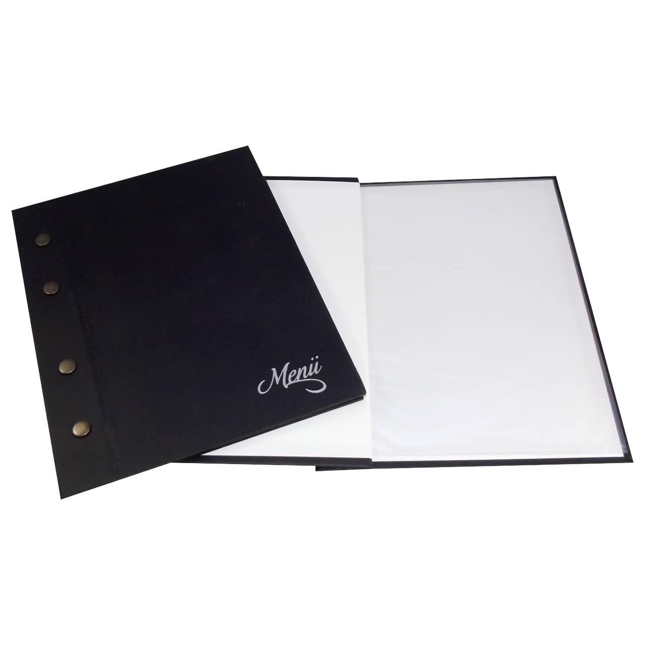 Özkan Menü Kabı A4 4 Cepli Siyah