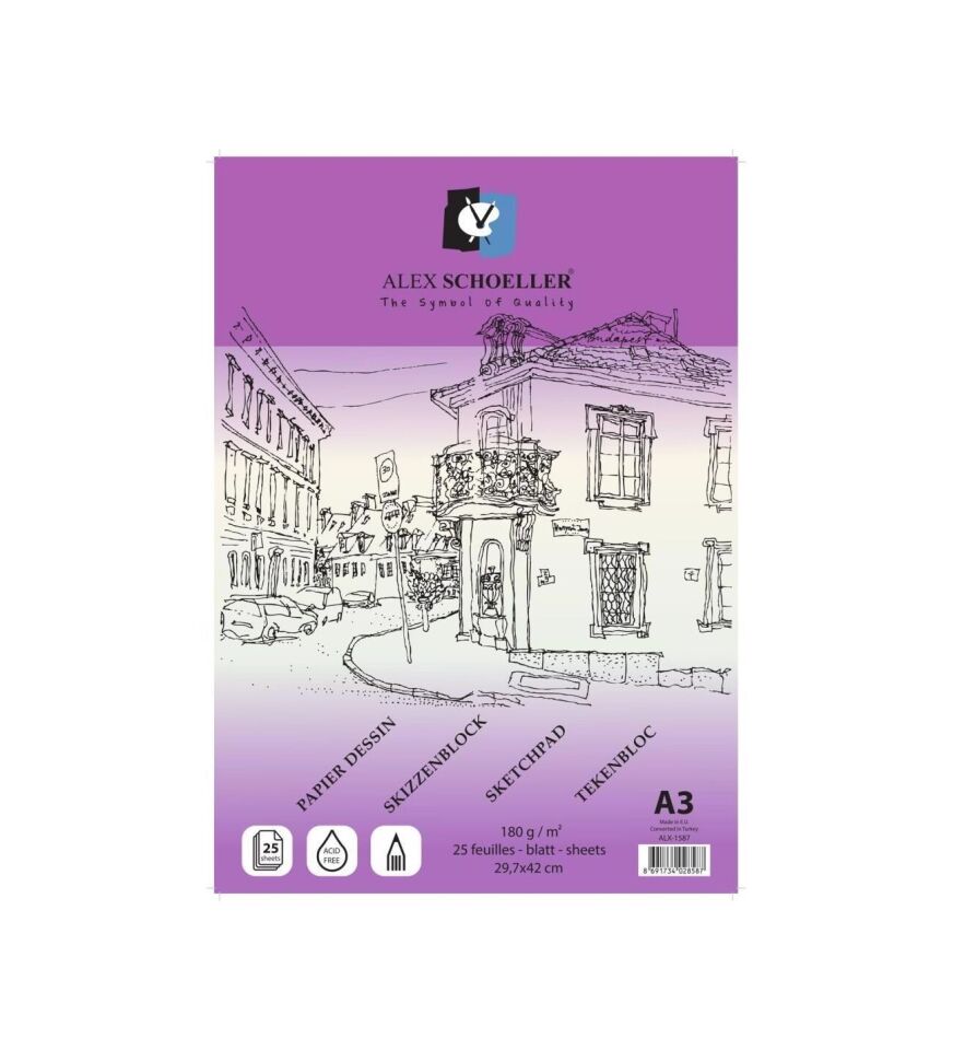 Alex Eskiz Blok Yapışkanlı A3 180 Gr 25 Li Alx-1587