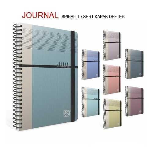 Gıpta Journal Spiralli Sert Kapak Defter 17X24 120 Yaprak Kareli