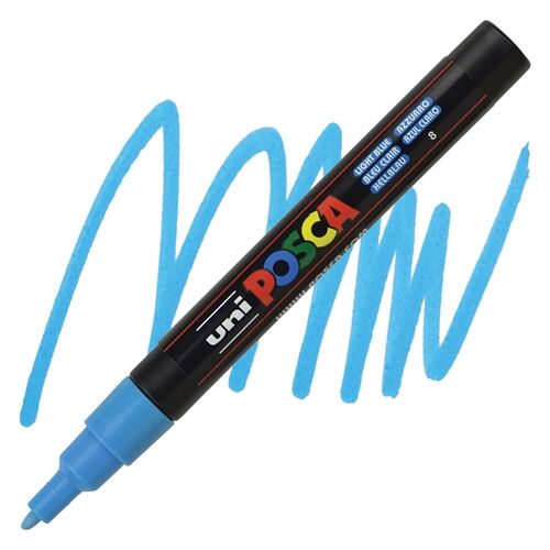Uni Posca 0.9-1.3 Su Bazlı Poster Markörü Açık Mav