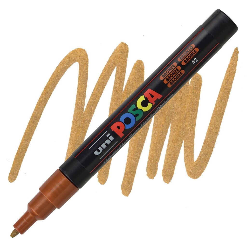 Uni Posca 0.9-1.3 Su Bazlı Poster Markörü Bronz