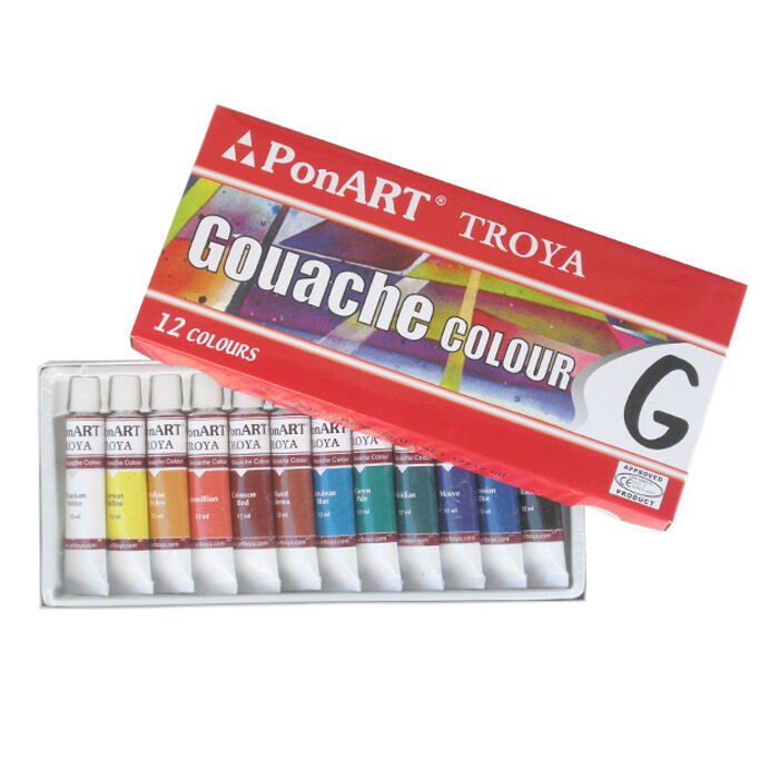 PonART Troya Guaj Boya Set 12 Renkx 12 ml