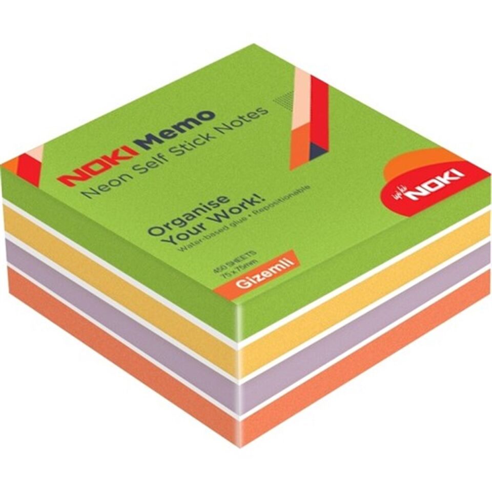 Noki Memo 75x75 Neon Gizemli Küp Blok 450 Sayfa