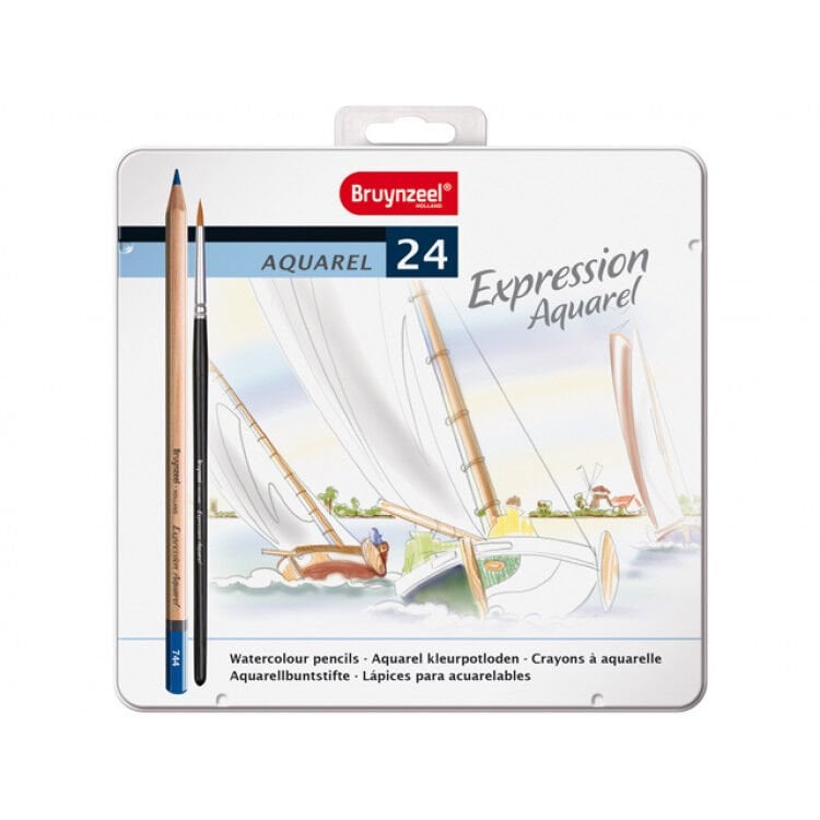 Bruynzeel Expression Aquarelle 24 Lü Kuru-Sulu Kalem Boya Seti