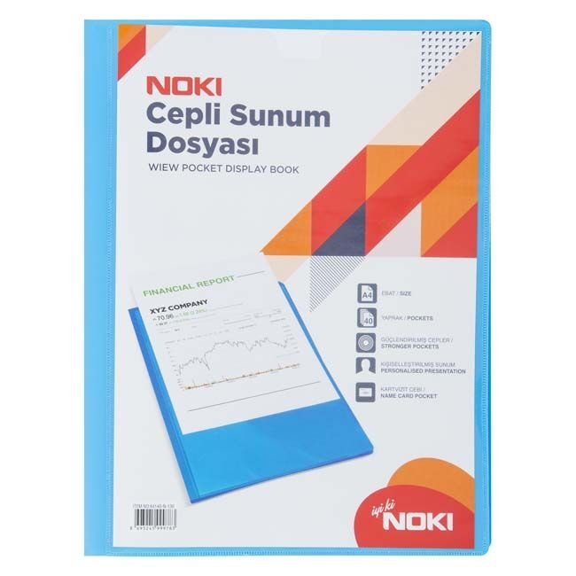 Noki Sunum Dosyası Cepli 10 Yaprak Mavi