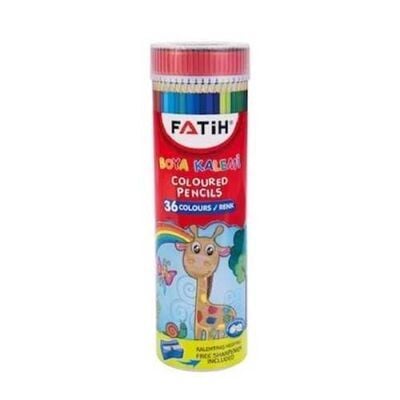 Fatih Kuru Boya Kalemi Tüplü 36 Renk Tam Boy