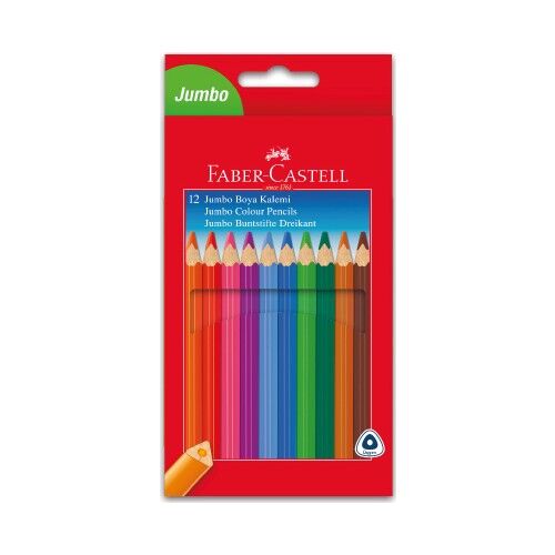 Faber-Castell Boya Kalemi 12 Renk Jumbo Tam Boy Altıgen