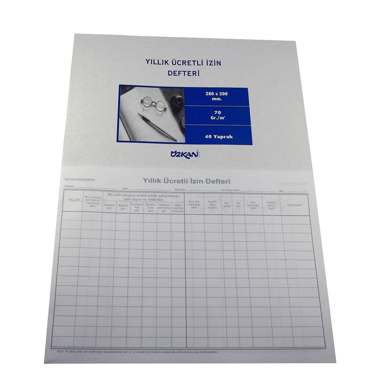 Özkan Yıllık Ücretli İzin Defteri