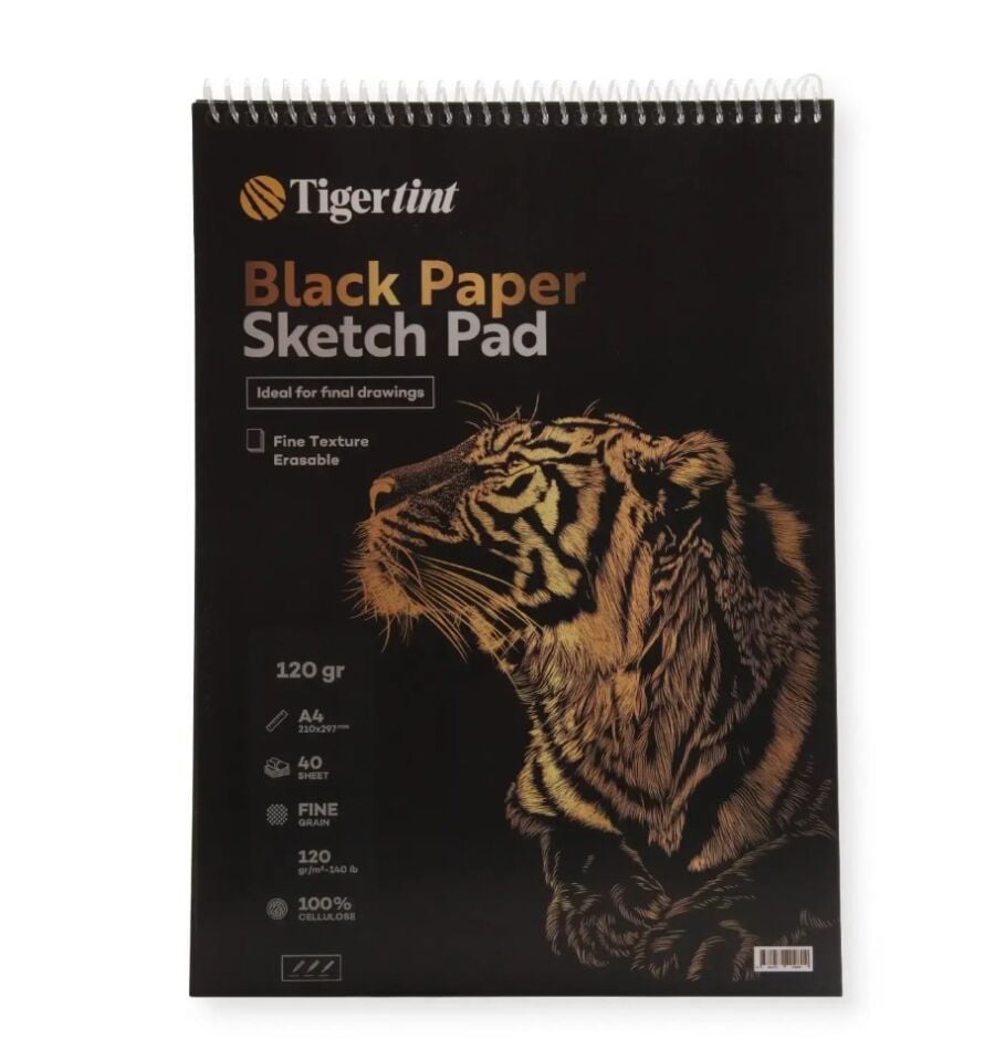 Güven Art Tigertint Eskiz Defteri Siyah A4 120 Gr 40 Yaprak