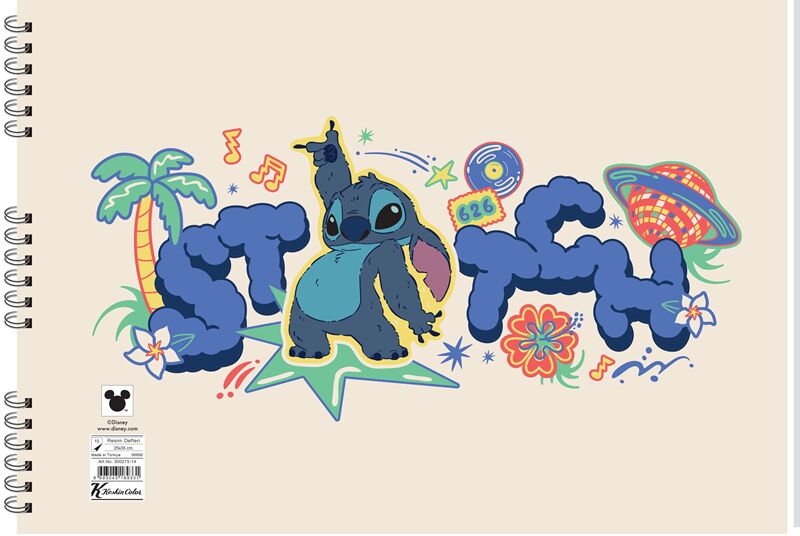 Keskin Lilo&Stitch 25x35 Spiralli Resim Defteri 15 Yaprak
