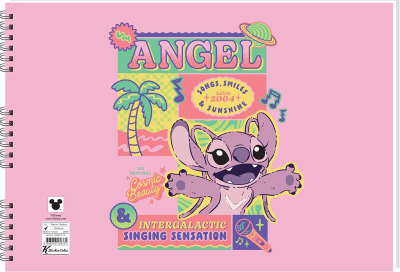 Keskin Lilo&Stitch 25x35 Spiralli Resim Defteri 15 Yaprak
