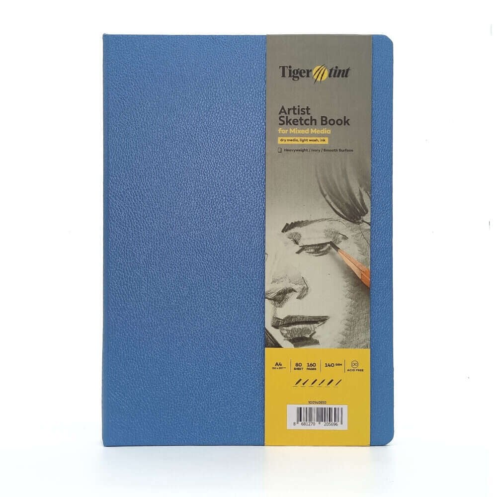 Güven Art Tigertint Eskiz Defteri Sert Kapak 140 Gr A4 80 Yaprak Gök Mavi 100140510