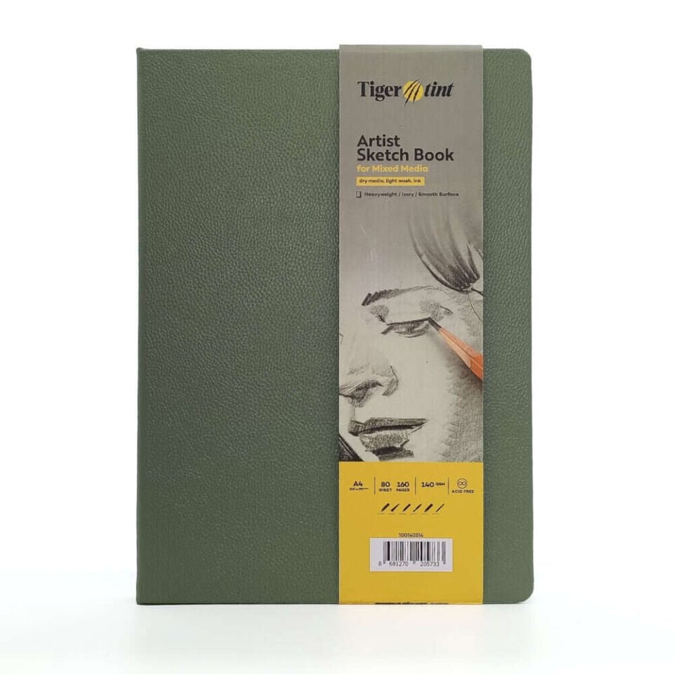 Güven Art Tigertint Eskiz Defteri Sert Kapak 140 Gr A4 80 Yaprak Mint Yeşili 100140514