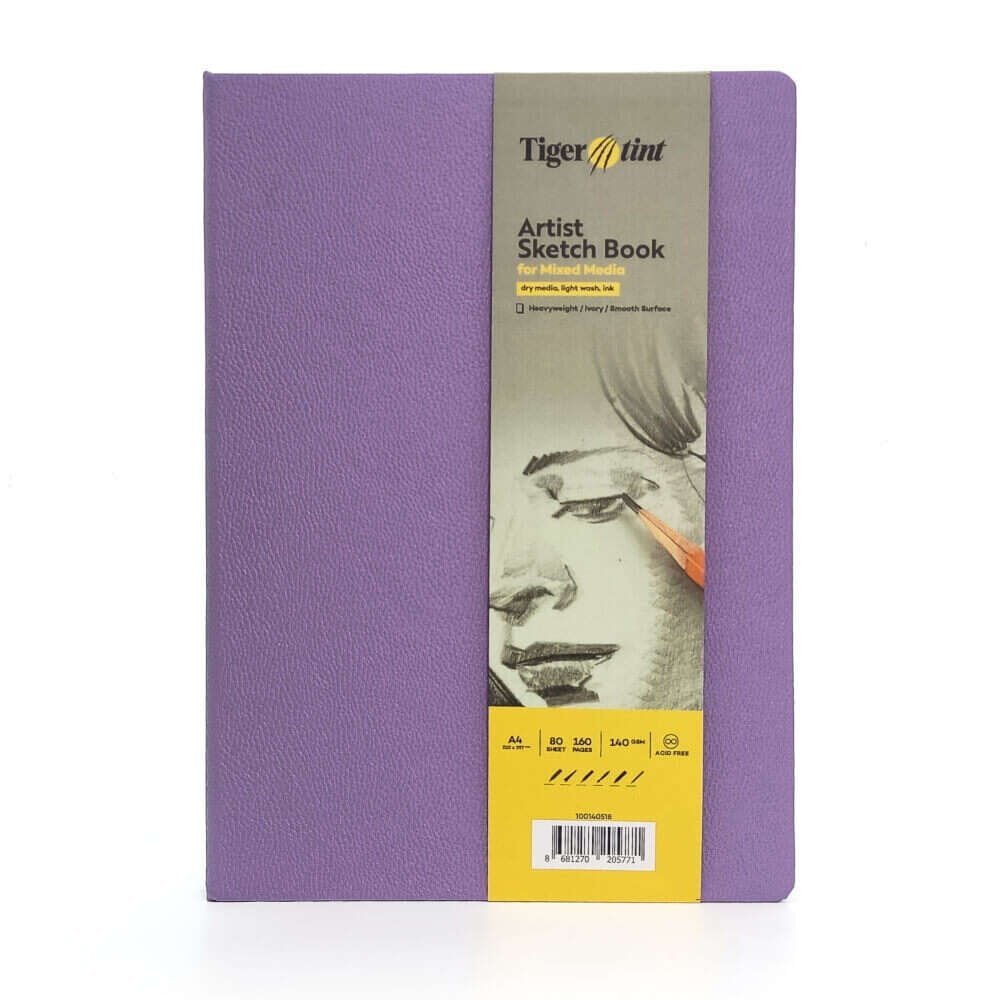 Güven Art Tigertint Eskiz Defteri Sert Kapak 140 Gr A4 80 Yaprak Lila 100140518