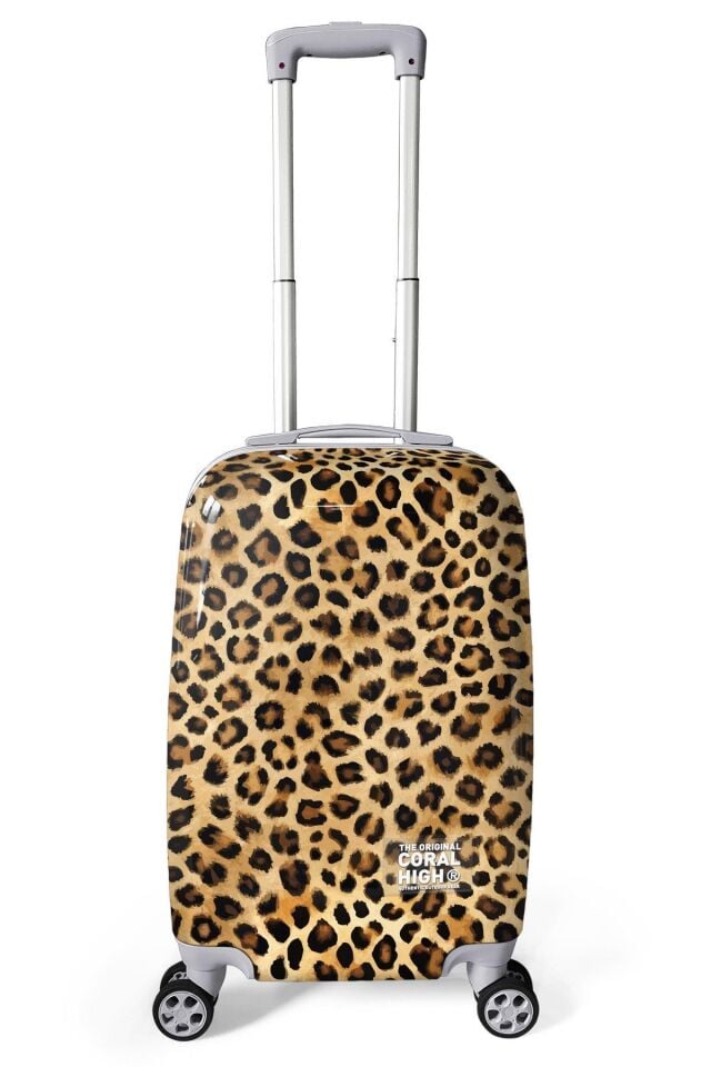 Yaygan Coral High Leopar Desenli Valiz NO1 Set 16843