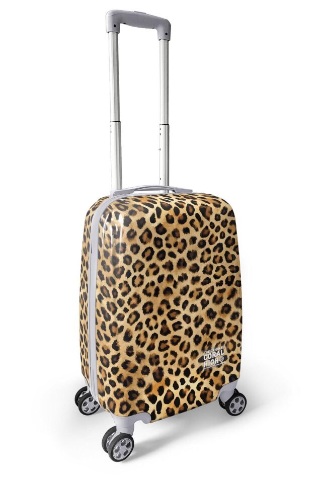 Yaygan Coral High Leopar Desenli Valiz NO1 Set 16843