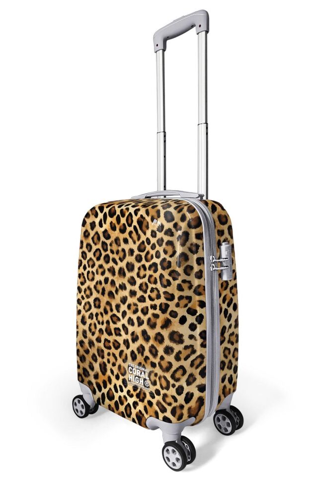 Yaygan Coral High Leopar Desenli Valiz NO1 Set 16843