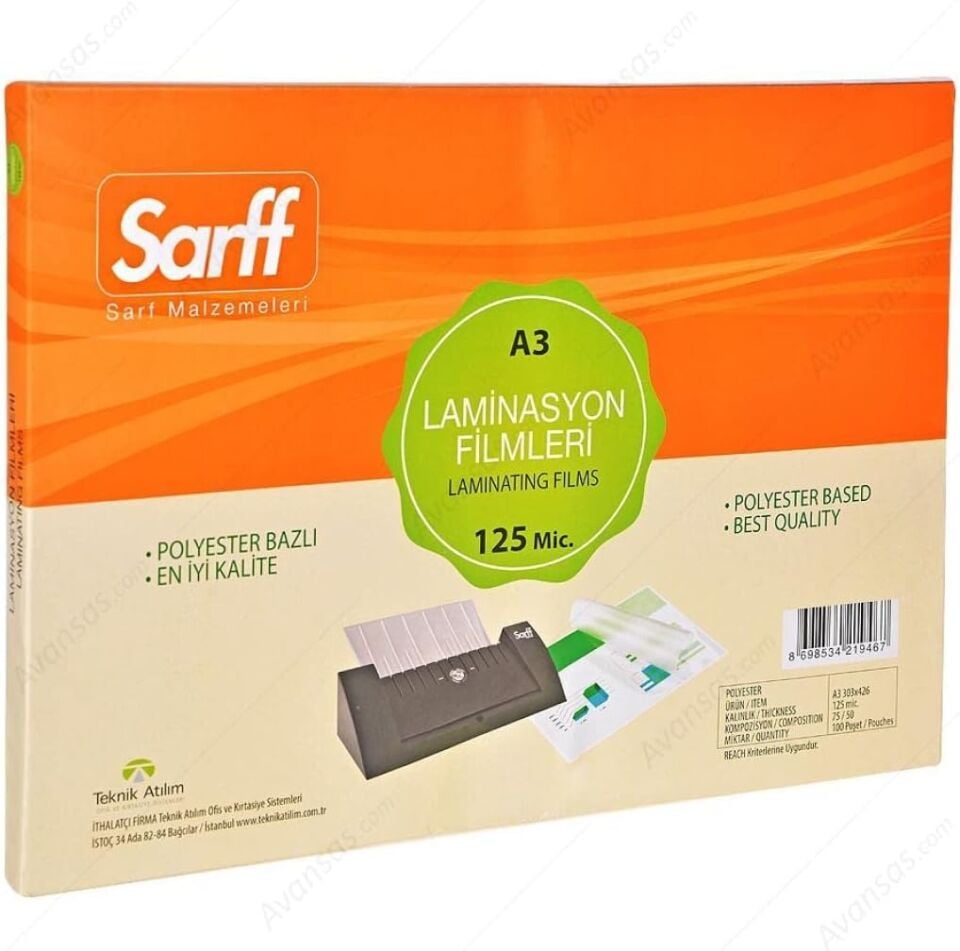 Sarff Laminasyon A3 125 Mic