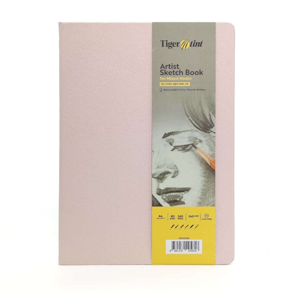 Güven Art Tigertint Eskiz Defteri Sert Kapak 140 Gr A4 80 Yaprak Pudra Pembe 100140522