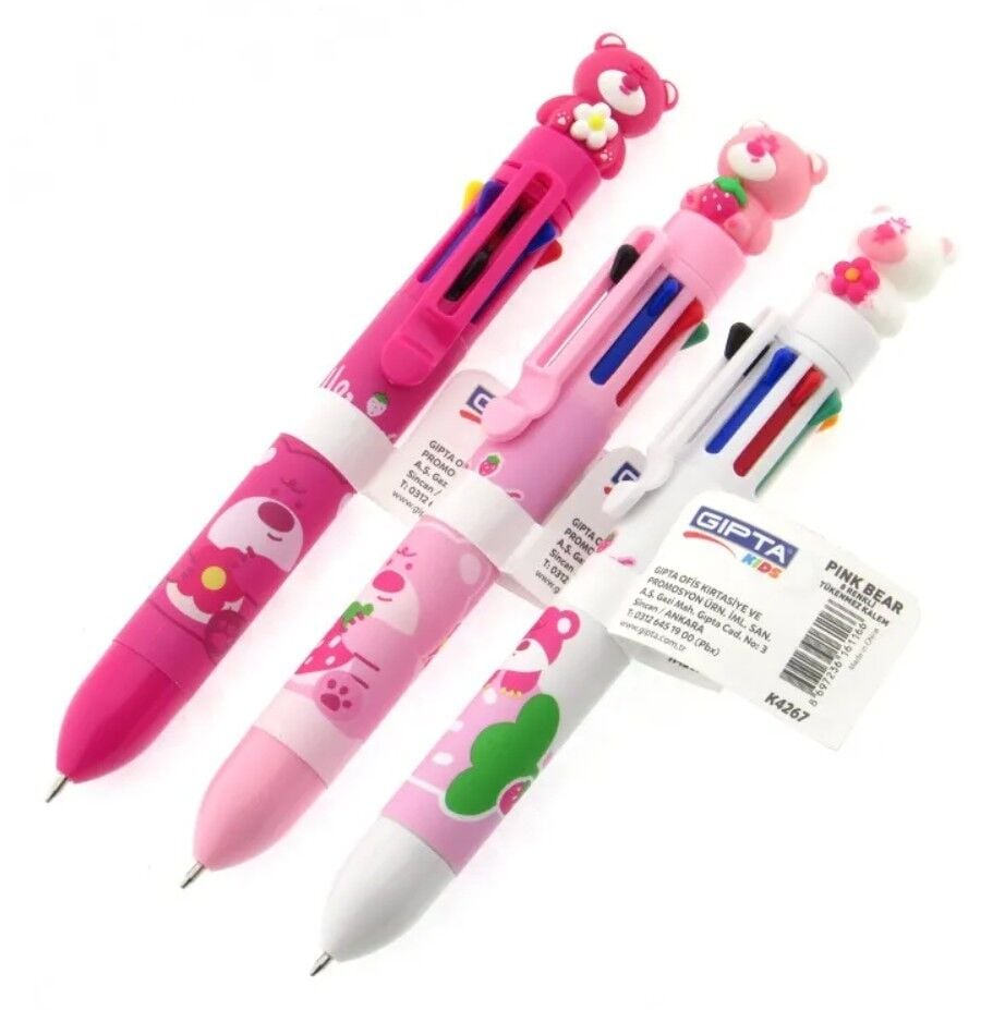 Gıpta Tükenmez Kalem Pink Bear 8 Color