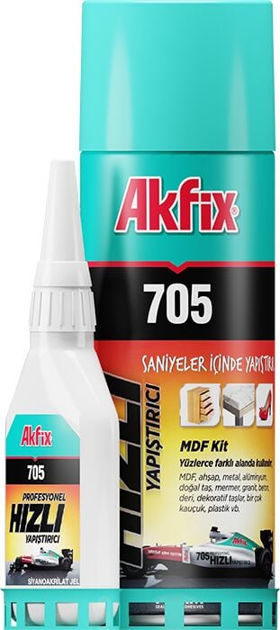Akfix 705 Mdf Kit Hızlı Yapıştırıcı 00 Ml+100 Gr