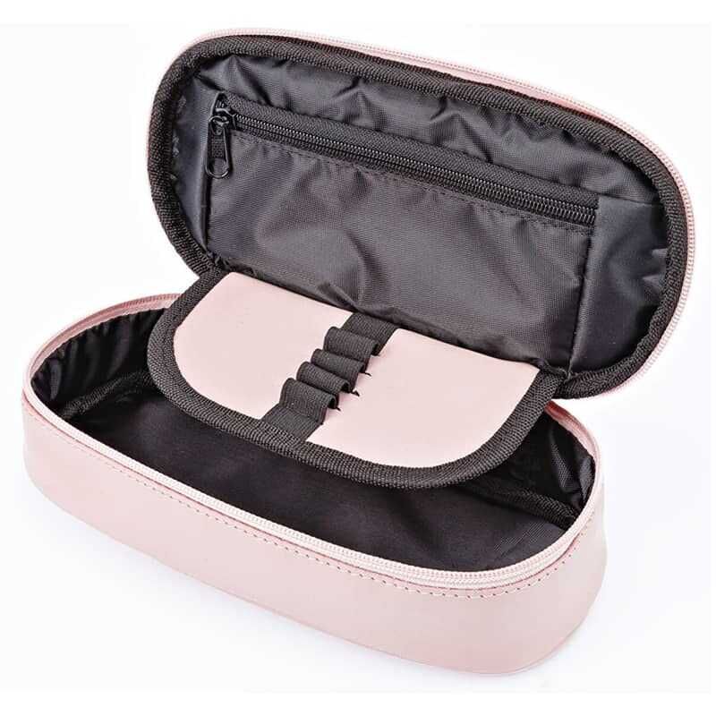 B Back Suni Deri Oval Kalemlik Pudra