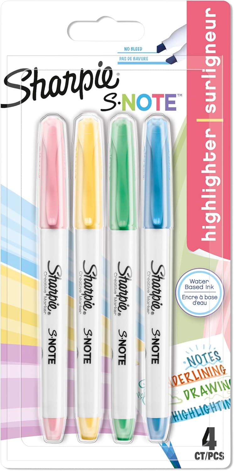 Sharpie Snote Kreatif Markör Kesik Uç 4 Lü Blister Karışık