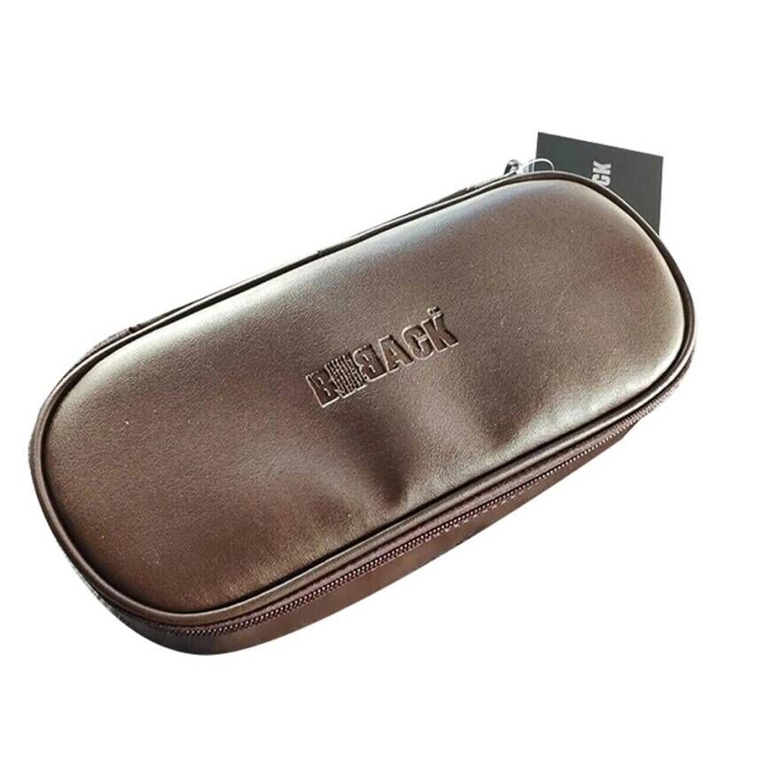 B Back Suni Deri Oval Kalemlik Kahve