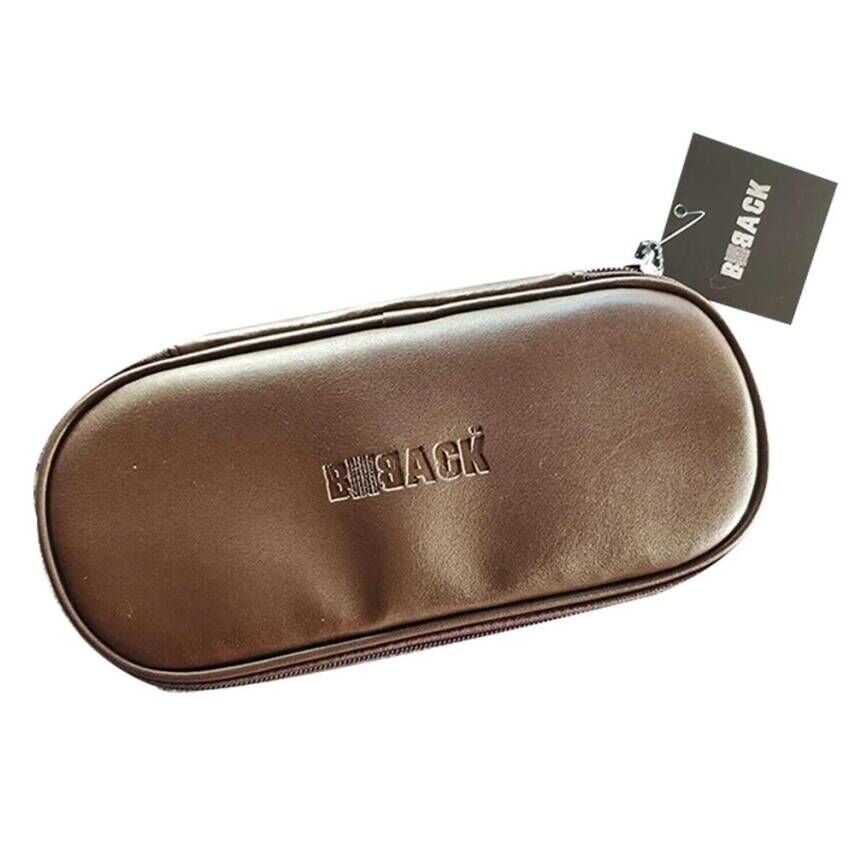 B Back Suni Deri Oval Kalemlik Kahve