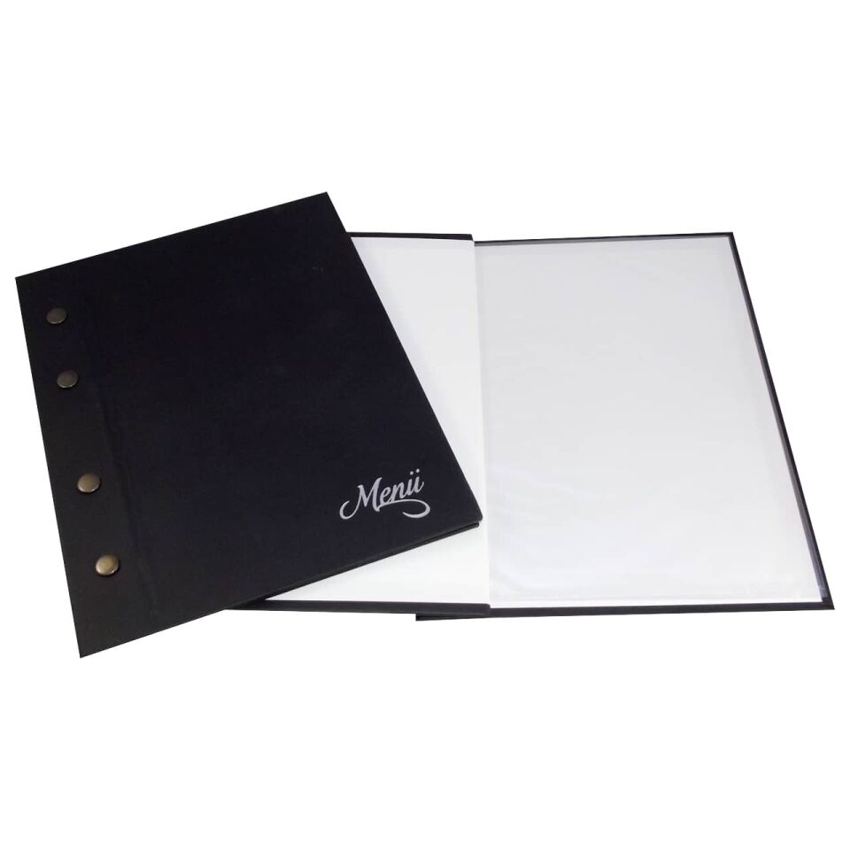 Özkan Menü Kabı A5 4 Cepli Siyah