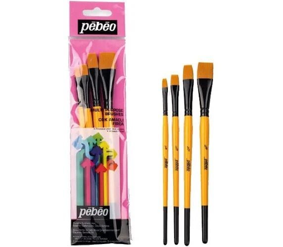 Pebeo 4'Lü Fırça Seti - Düz Kesik No: 1/4 3/8 1/2 5/8