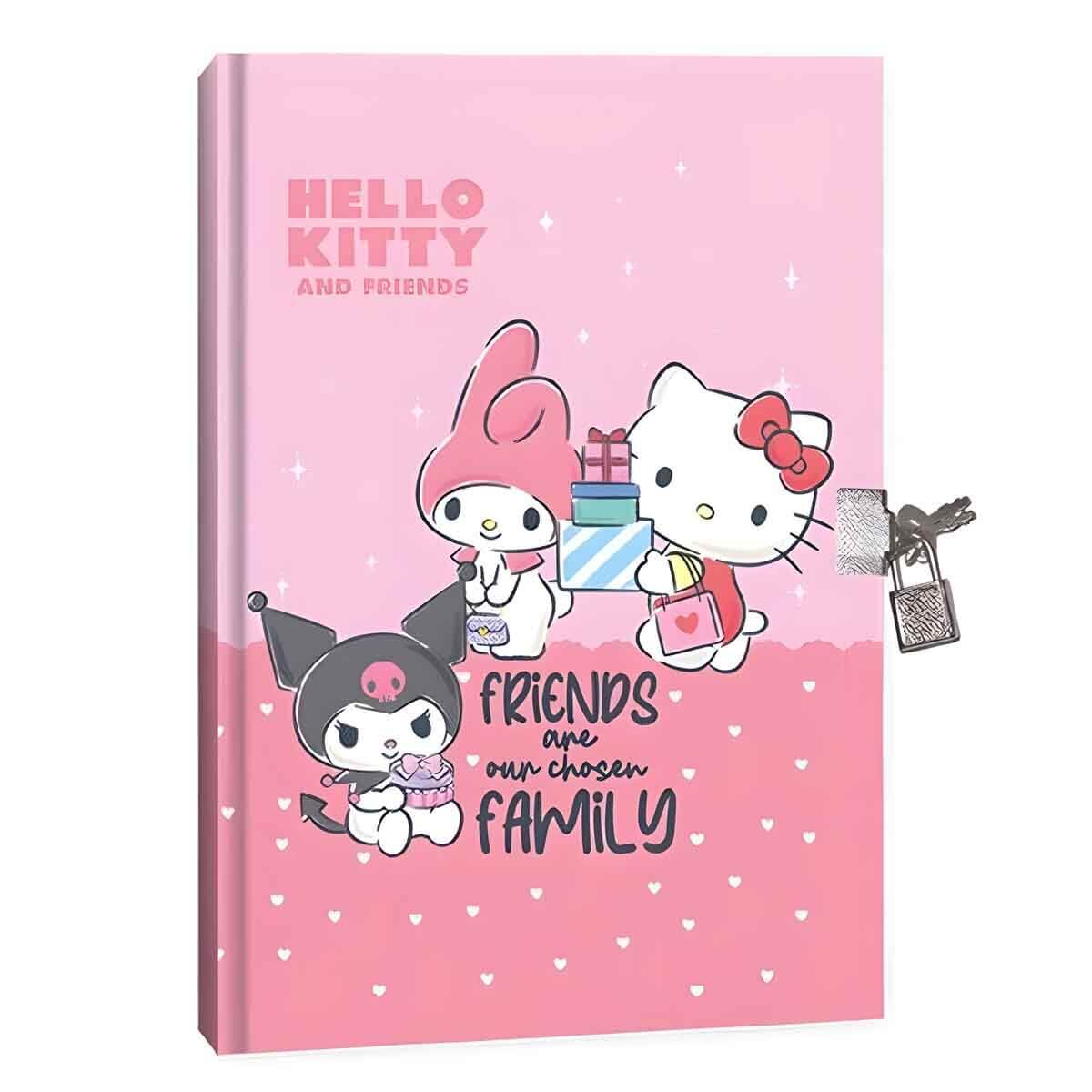 Keskin Hello Kitty And Friends 14x20 80 Yaprak Kilitli Hatıra Defteri