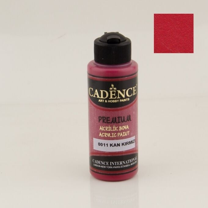 Cadence Premium Akrilik Boya 0011 Kan Kırmızı 120 Ml