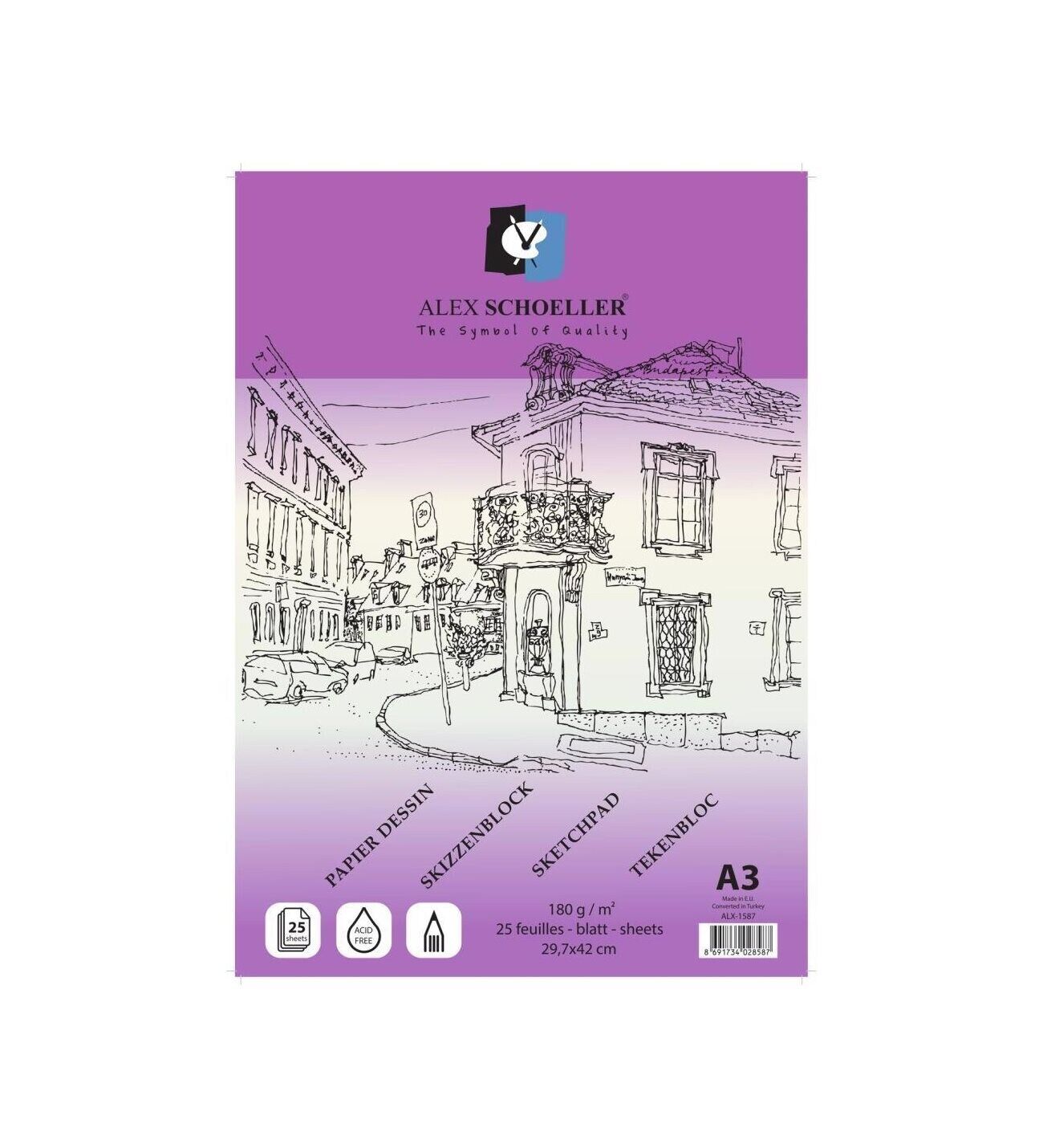 Alex Eskiz Blok Yapışkanlı A3 180 Gr 25 Li Alx-1587