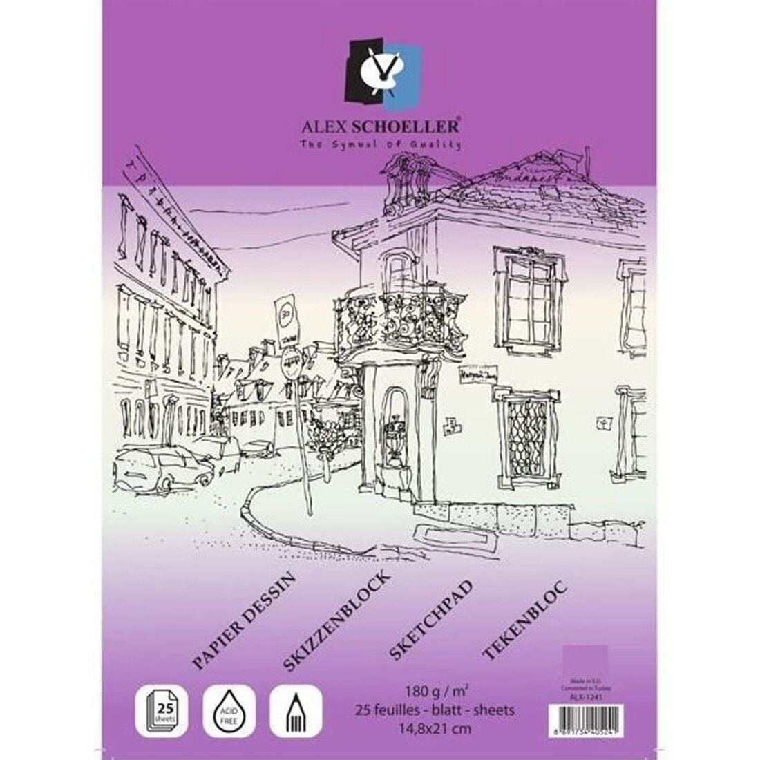 Alex Eskiz Blok Yapışkanlı A4 180 Gr 25 Li Alx-1570