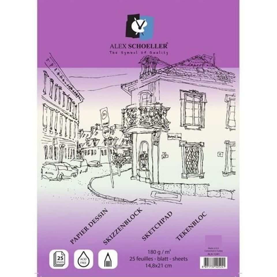 Alex Eskiz Blok Yapışkanlı A4 180 Gr 25 Li Alx-1570