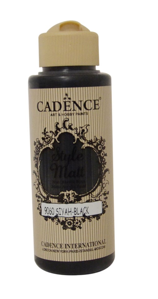 Cadence Style Mat Akrilik Boya S-9060 Siyah 120 Ml