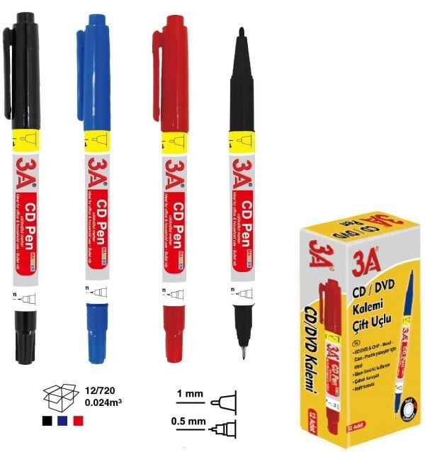 3A Asetatlı Cd Kalemi Kırmızı