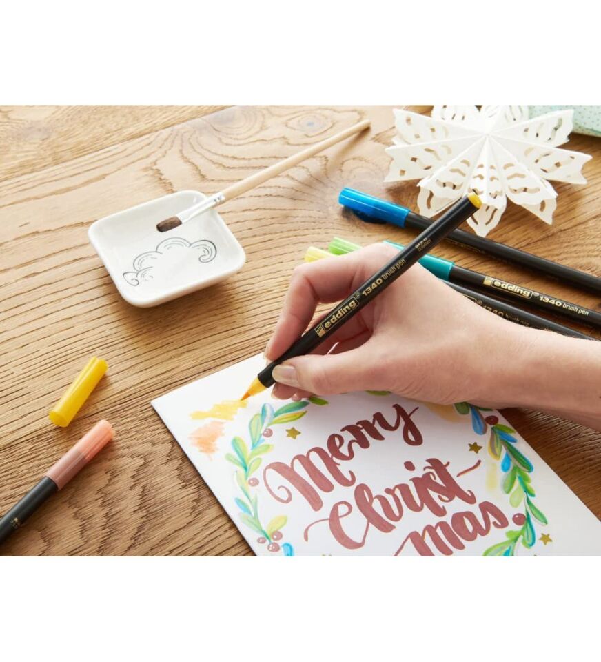 Edding Fırça Uçlu Kalem Metalik 6 Lı Set