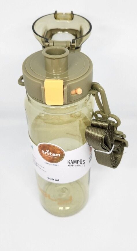 Gıpta Askılı Kilitli Tritan Matara 900 Ml Yeşil