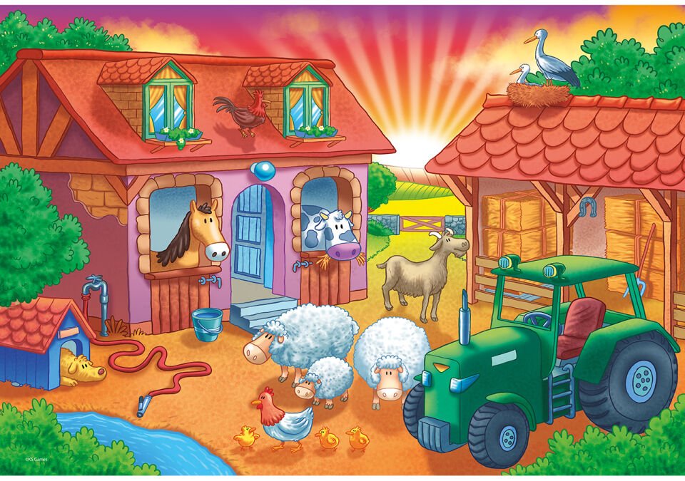 Ks Games Baby Puzzle 12 Parça Sunrise On The Farm
