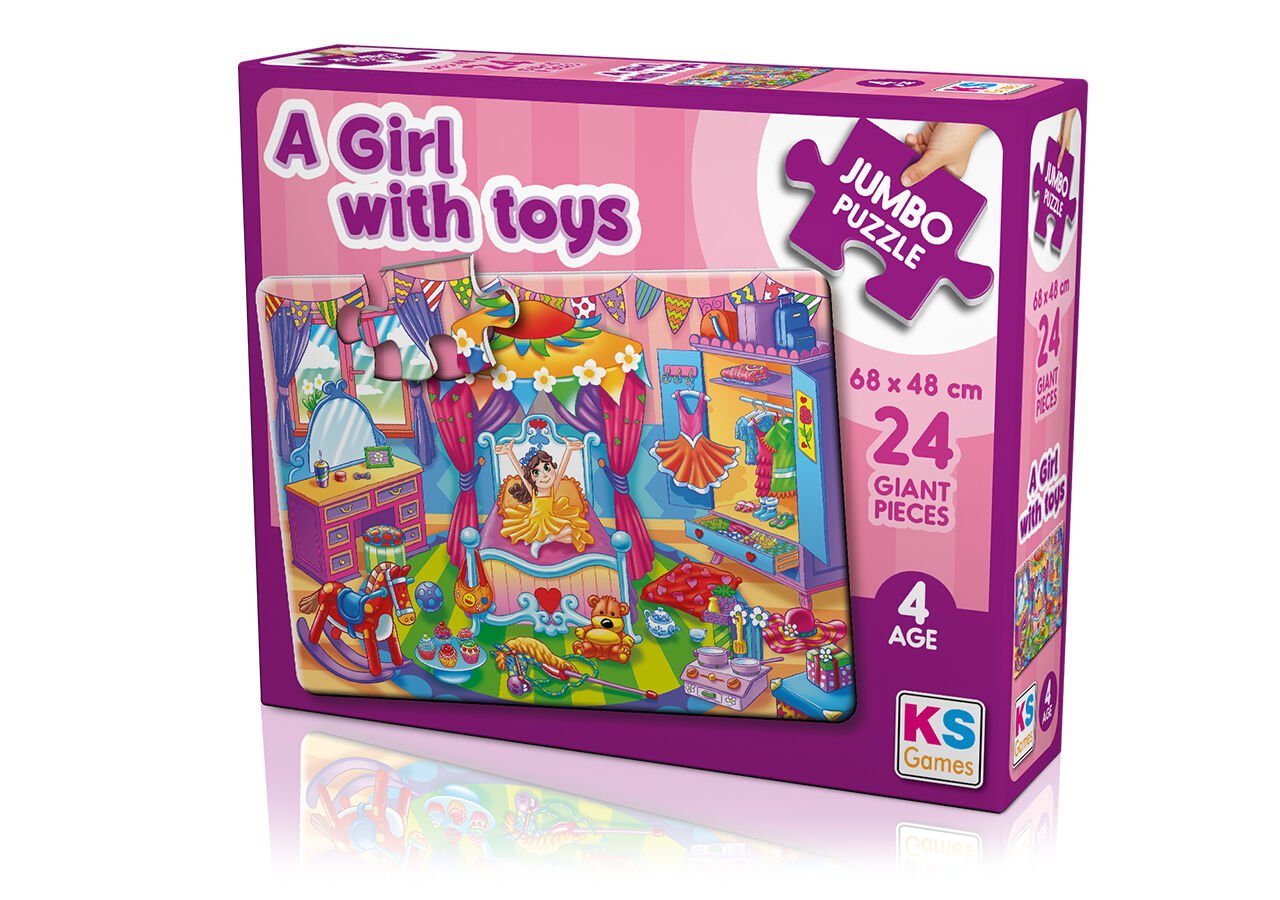 Ks Games Baby Puzzle 24 Parça A Girl With Toys
