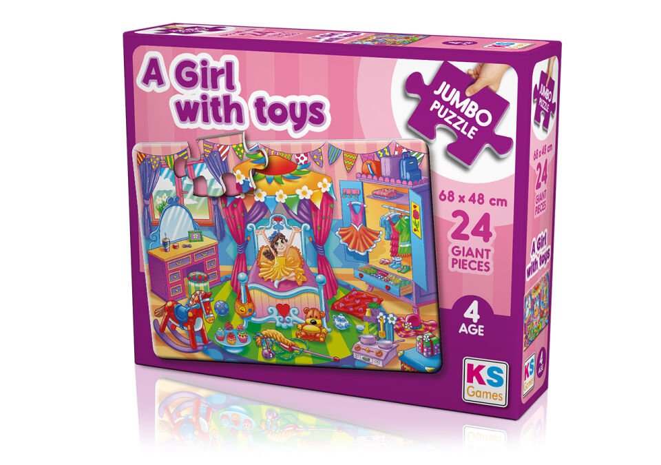 Ks Games Baby Puzzle 24 Parça A Girl With Toys
