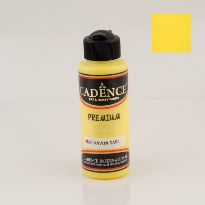 Cadence Premium Akrilik Boya 0590 Kavun Sarı 120 Ml