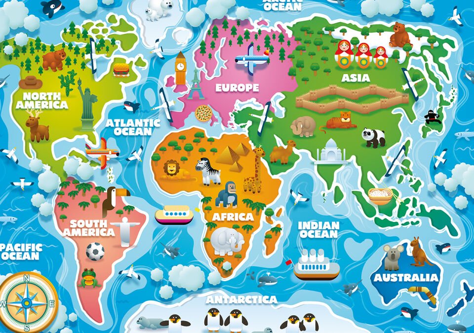 Ks Games Baby Puzzle 50 Parça Colorful World Map