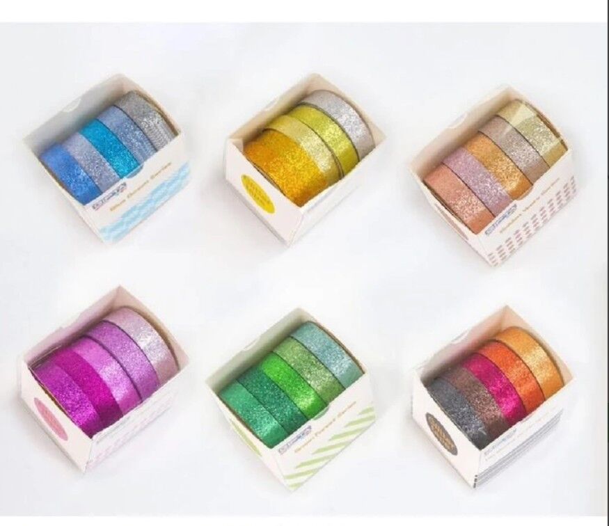 Gıpta Renkli Bant Glitter Tape 10 Mm x 2 M 5 Li