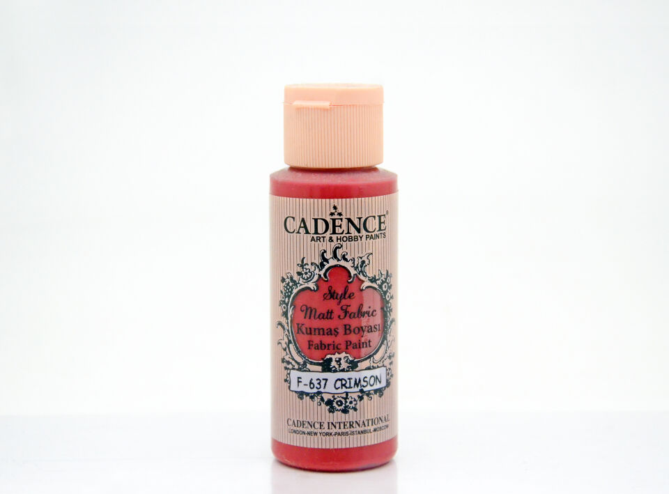 Cadence Style Matt Kumaş Boya F-637 Crımson Kırmızı 59 Ml