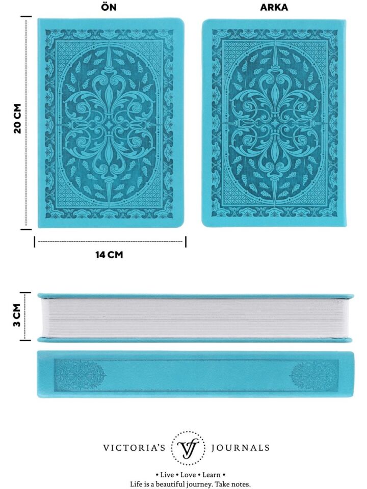 Victorias Journals Vintage Old Book Sketch 14x20 110 Gr Açık Mavi