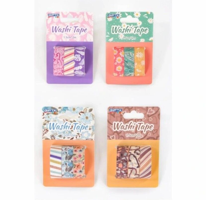 Gıpta Renkli Bant Gıft Tape 1,5 Mm x 2 M 3 Lü