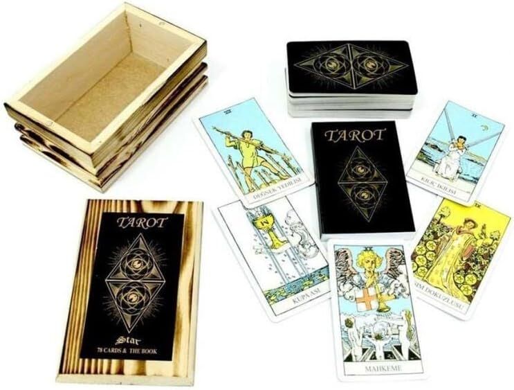 Star Ahşap Kutulu Tarot Oyun Kartı